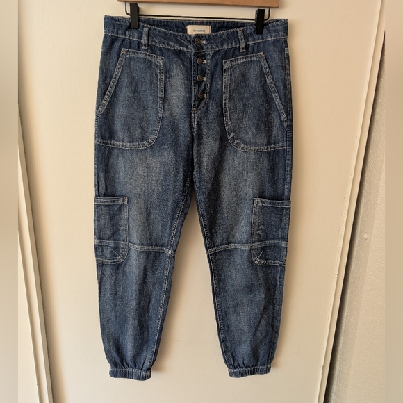 Sundance Pants - Sundance Womens 4 Jolienne Denim Cargo Joggers Pants 100% Cotton Casual Bohemian